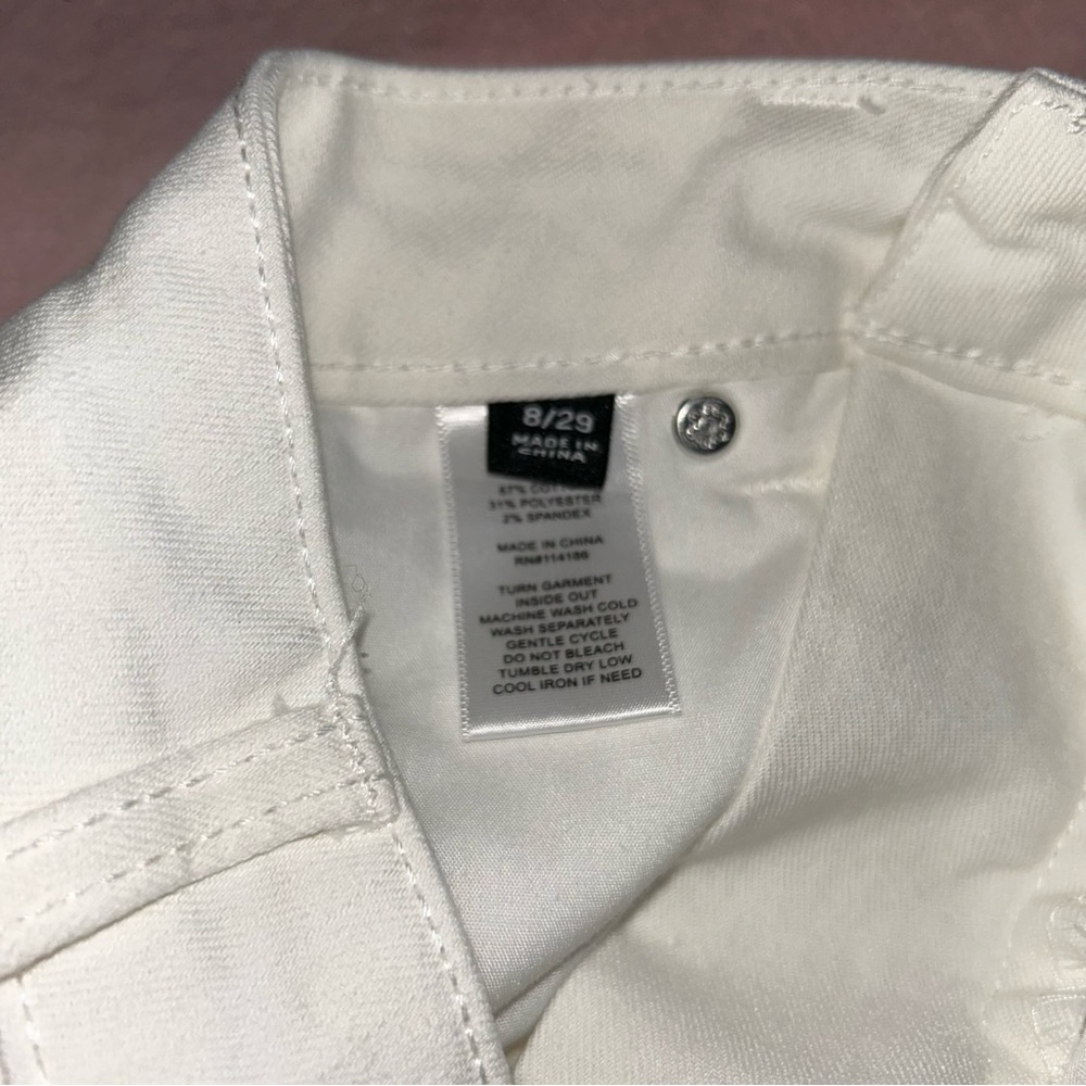 Frye white denim straight leg jeans size 8/29 pockets - Picture 6 of 10